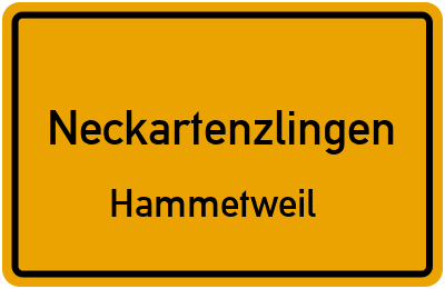 Straßenverzeichnis Neckartenzlingen Hammetweil