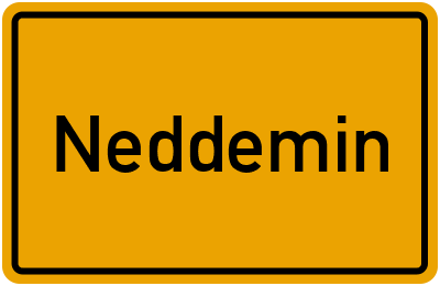 Ortsschild von Neddemin in Mecklenburg-Vorpommern