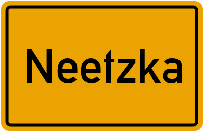 Ortsschild von Neetzka in Mecklenburg-Vorpommern