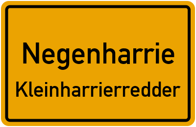 Straßenverzeichnis Negenharrie Kleinharrierredder