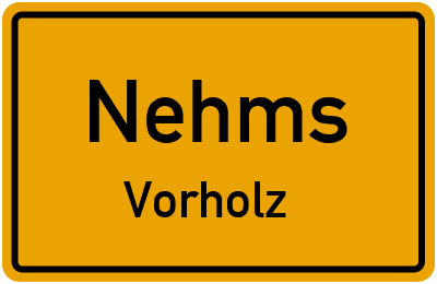 Straßenverzeichnis Nehms Vorholz