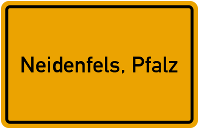 Ortsschild von Gemeinde Neidenfels, Pfalz in Rheinland-Pfalz
