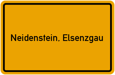 Ortsschild von Gemeinde Neidenstein, Elsenzgau in Baden-Württemberg
