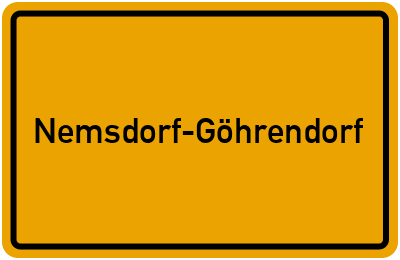 Ortsschild von Gemeinde Nemsdorf-Göhrendorf in Sachsen-Anhalt