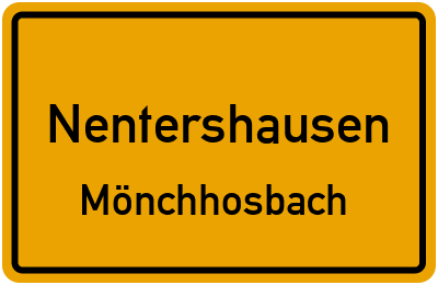Ortsschild Nentershausen Mönchhosbach