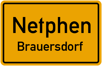 Ortsschild Netphen Brauersdorf