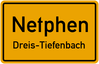 Ortsschild Netphen Dreis-Tiefenbach