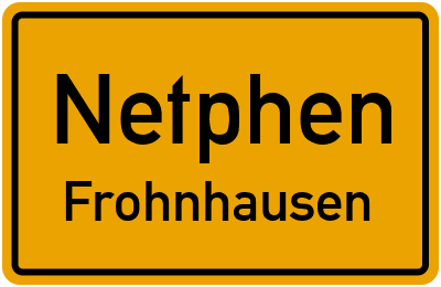 Ortsschild Netphen Frohnhausen