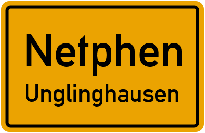 Ortsschild Netphen Unglinghausen