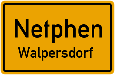 Ortsschild Netphen Walpersdorf