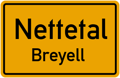 Ortsschild Nettetal Breyell
