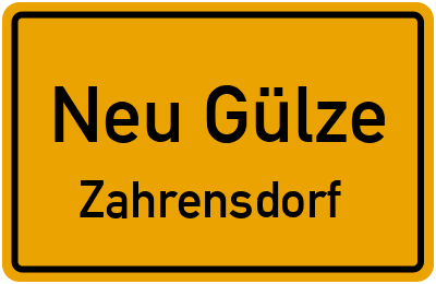 Straßenverzeichnis Neu Gülze Zahrensdorf
