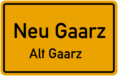 Straßenverzeichnis Neu Gaarz Alt Gaarz