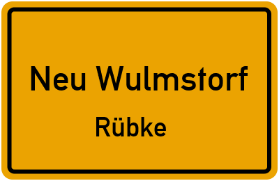 Ortsschild Neu Wulmstorf Rübke