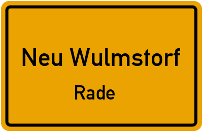 Ortsschild Neu Wulmstorf Rade