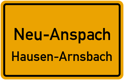 Ortsschild Neu-Anspach Hausen-Arnsbach