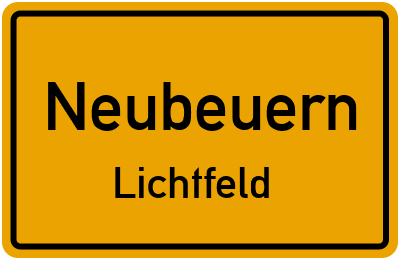 Ortsschild Neubeuern Lichtfeld