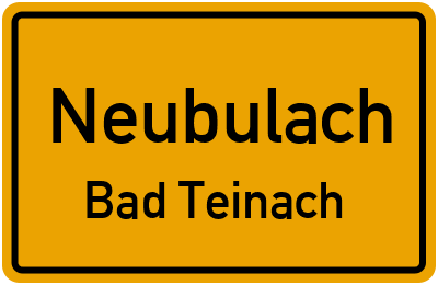 Straßenverzeichnis Neubulach Bad Teinach