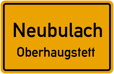 Straßenverzeichnis Neubulach Oberhaugstett