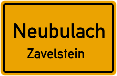 Straßenverzeichnis Neubulach Zavelstein