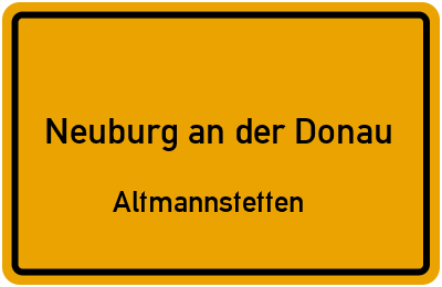 Straßenverzeichnis Neuburg an der Donau Altmannstetten