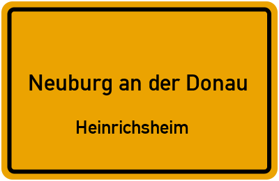 Straßenverzeichnis Neuburg an der Donau Heinrichsheim