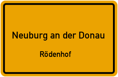 Straßenverzeichnis Neuburg an der Donau Rödenhof