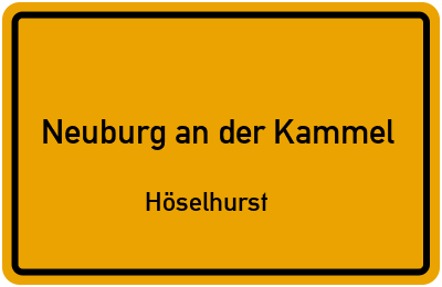Straßenverzeichnis Neuburg an der Kammel Höselhurst