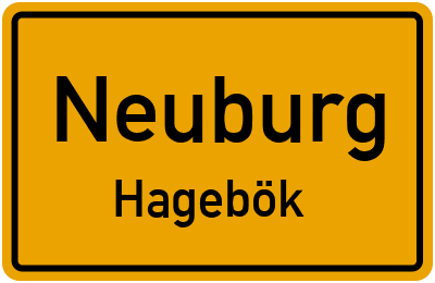 Ortsschild Neuburg Hagebök
