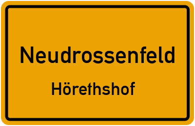 Straßenverzeichnis Neudrossenfeld Hörethshof