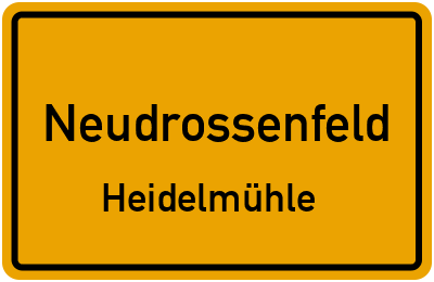 Straßenverzeichnis Neudrossenfeld Heidelmühle