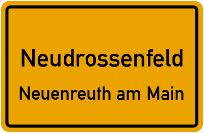 Ortsschild Neudrossenfeld Neuenreuth am Main