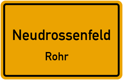 Straßenverzeichnis Neudrossenfeld Rohr
