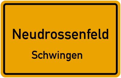 Straßenverzeichnis Neudrossenfeld Schwingen