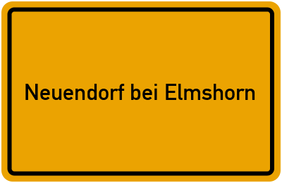 Ortsschild von Gemeinde Neuendorf bei Elmshorn in Schleswig-Holstein