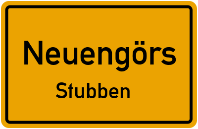 Ortsschild Neuengörs Stubben