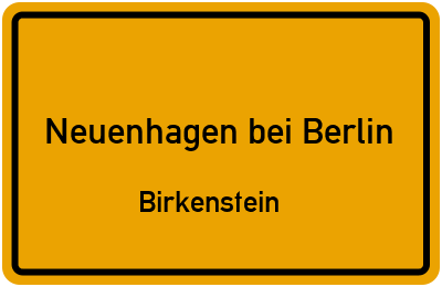 Straßenverzeichnis Neuenhagen bei Berlin Birkenstein