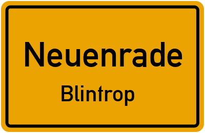 Ortsschild Neuenrade Blintrop