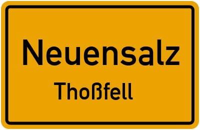 Straßenverzeichnis Neuensalz Thoßfell