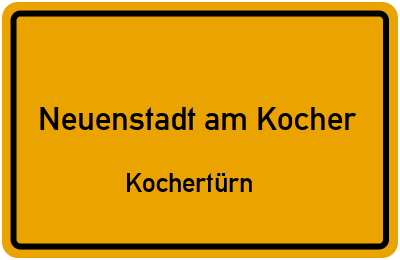 Straßenverzeichnis Neuenstadt am Kocher Kochertürn