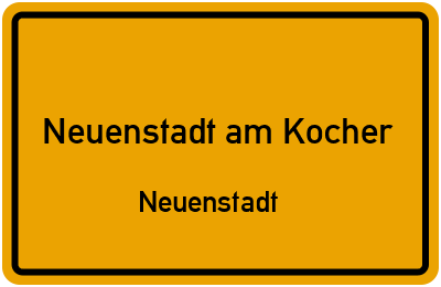 Straßenverzeichnis Neuenstadt am Kocher Neuenstadt