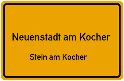 Straßenverzeichnis Neuenstadt am Kocher Stein am Kocher