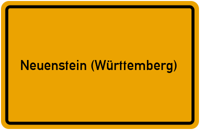 Ortsschild von Stadt Neuenstein (Württemberg) in Baden-Württemberg