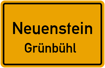 Straßenverzeichnis Neuenstein Grünbühl
