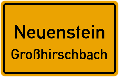 Straßenverzeichnis Neuenstein Großhirschbach