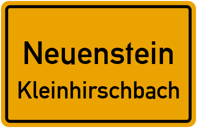 Straßenverzeichnis Neuenstein Kleinhirschbach