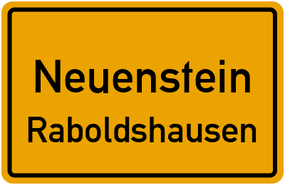 Ortsschild Neuenstein Raboldshausen