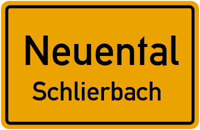Ortsschild Neuental Schlierbach
