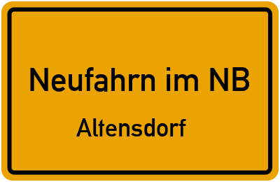 Straßenverzeichnis Neufahrn im NB Altensdorf