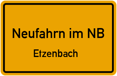 Straßenverzeichnis Neufahrn im NB Etzenbach